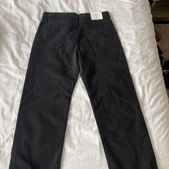 Zara Black Relaxed Fit Straight Leg Mid Waist Jeans Women’s Size 8 - Picture 7 of 7